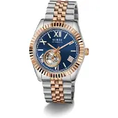 GUESS Analoog horloge 'CONNOISSEUR' navy / rose-goud / zilver