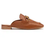 WITTCHEN Dames Leren Loafers met Open Hak Bruin Echt Leer