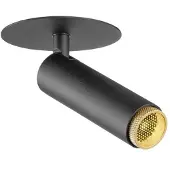 SLV Inbouwspot Grip S Zwart Met Goud 3000k