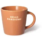 Vondels cappuccino mok HELLO HANDSOME terracotta (250 ml)