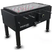 Pegasi Voetbaltafel Forza Premium Black – Kickertafel – Cashless Nayax Terminal – Glasplaat – Gesloten Balreturn – 18 Poppen – Incl. 10 Ballen