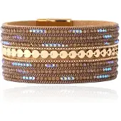 Deja Jewels DEJA Statement Armband goudkleurig met kristallen in beige