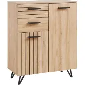 En.casa Dressoir Noppen 100x80x38 cm eikenkleurig en zwart []