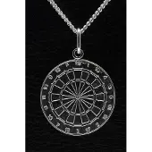 MOOYE ® - Collectie Zilveren Dartbord ketting hanger
