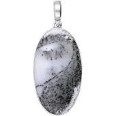 MOOYE ® - Collectie Zilveren Agaat Dendriet XL ovaal ketting hanger