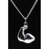 MOOYE ® - Collectie Zilveren Bodybuilder ketting hanger - sterke arm