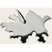 MOOYE ® - Collectie Zilveren Landkaart Azerbaijan ketting hanger