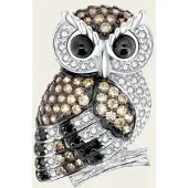 MOOYE ® - Collectie Zilveren Uil groot hanger met zirkonia's