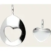 MOOYE ® - Collectie Zilveren Moeder en kind ovaal bol - hart kettinghanger