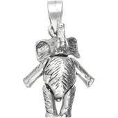 MOOYE ® - Collectie Zilveren Olifant bewegend gezwart kettinghanger