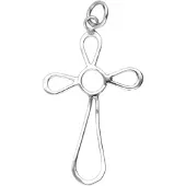 MOOYE ® - Collectie Zilveren Kruis gelust opengewerkt XL ketting hanger