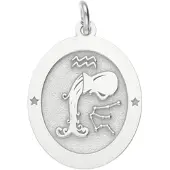 MOOYE ® - Collectie Zilveren Sterrenbeeld waterman ovaal kettinghanger