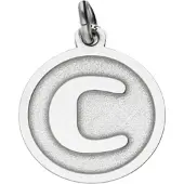 MOOYE ® - Collectie Zilveren Letter C rond mat en glans kettinghanger