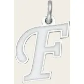 MOOYE ® - Collectie Zilveren letter F sierlijk mat-glans kettinghanger