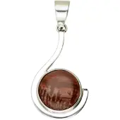 MOOYE ® - Collectie Zilveren Apache Sage Rhyoliet Jaspis edelsteen krul groot hanger
