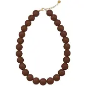 Yehwang - Bruine Kralenketting met gouden sluiting - 15 mm kralen - Bruin