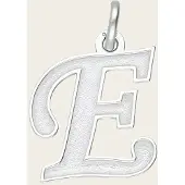 MOOYE ® - Collectie Zilveren letter E sierlijk mat-glans kettinghanger