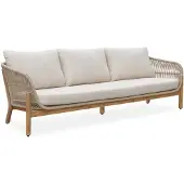 BUITEN living Braga 3-zits tuinbank | touw + hardhout | zand | 214cm 3 personen