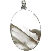 MOOYE ® - Collectie Zilveren blauwe Chalcedoon edelsteen ovaal XL hanger