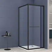 Badstuber Tono douchecabine met schuifdeur 100x100cm zwart mat