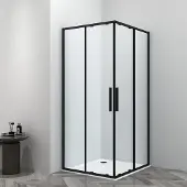 Badstuber Onda douchecabine 80x80cm zwart mat
