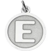 MOOYE ® - Collectie Zilveren Letter E rond mat en glans kettinghanger