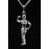 MOOYE ® - Collectie Zilveren Bodybuildster ketting hanger