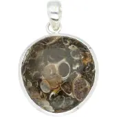 MOOYE ® - Collectie Zilveren Fossiel rond kettinghanger