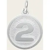 MOOYE ® - Collectie Zilveren cijfer 2 rond mat-glans kettinghanger