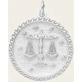 MOOYE ® - Collectie Zilveren Sterrenbeeld weegschaal rond kettinghanger