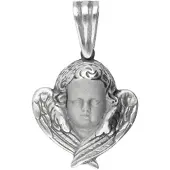 MOOYE ® - Collectie Zilveren Kinderhoofd vleugels geklemd Art Nouveau Jugendstil hanger