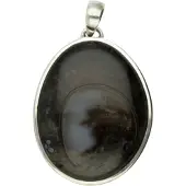 MOOYE ® - Collectie Zilveren Jaspis edelsteen ovaal groot ketting hanger