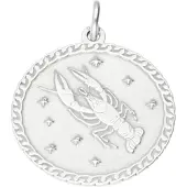 MOOYE ® - Collectie Zilveren Sterrenbeeld kreeft rond kettinghanger
