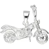 MOOYE ® - Collectie Zilveren Motor off the road draaiende wielen kettinghanger
