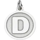 MOOYE ® - Collectie Zilveren Letter D rond mat en glans kettinghanger