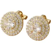 Charme Bijoux Clip oorbellen -goudkleurig -zirkonia- geen gaatje-