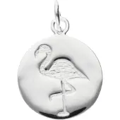 MOOYE ® - Collectie Zilveren Flamingo rond kettinghanger