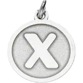 MOOYE ® - Collectie Zilveren Letter X rond mat en glans kettinghanger