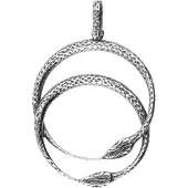 MOOYE ® - Collectie Zilveren Slangenpaar dubbele ring Art Nouveau Jugendstil hanger