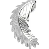 MOOYE ® - Collectie Zilveren Veer eend dons gebogen ketting hanger