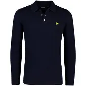 Lyle & Scott Merino Blend Poloshirt met Lange Mouwen - Marineblauw
