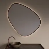 Gliss Design Spiegel Fenix met Indirecte LED Verlichting en Verwarming 120cm Koper Rose