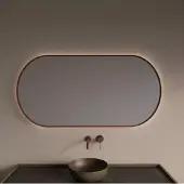Gliss Design Aura spiegel met LED-verlichting 100x70cm rosé koper