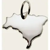 MOOYE ® - Collectie Zilveren Landkaart Brazilië ketting hanger