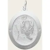 MOOYE ® - Collectie Zilveren Sterrenbeeld kreeft ovaal kettinghanger