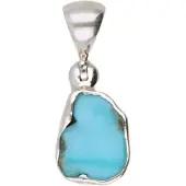 MOOYE ® - Collectie Zilveren Turkoois Turquoise edelsteen vrije vorm 3 kettinghanger