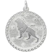 MOOYE ® - Collectie Zilveren Sterrenbeeld leeuw rond kettinghanger