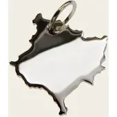 MOOYE ® - Collectie Zilveren Landkaart Kosovo ketting hanger