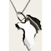 MOOYE ® - Collectie Zilveren Landkaart Oeganda ketting hanger