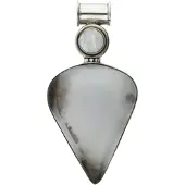 MOOYE ® - Collectie Zilveren blauwe Chalcedoon edelsteen punt XL hanger